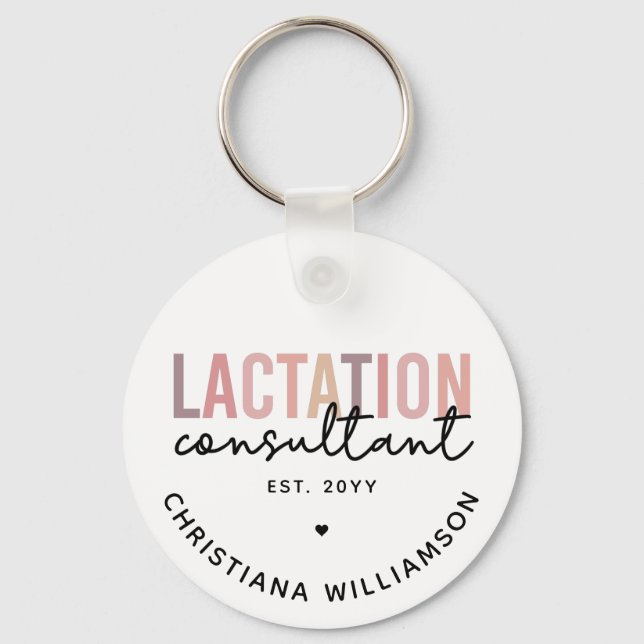Custom Lactation Consultant Specialist IBCLC Key Ring (Front)