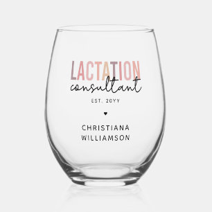 Custom Lactation Consultant Specialist IBCLC Stemless Wine Glass