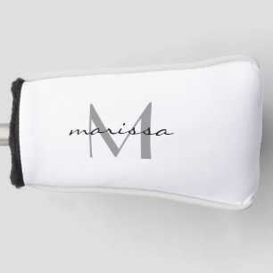 Custom Ladies Grey Name Monogram Putter Cover