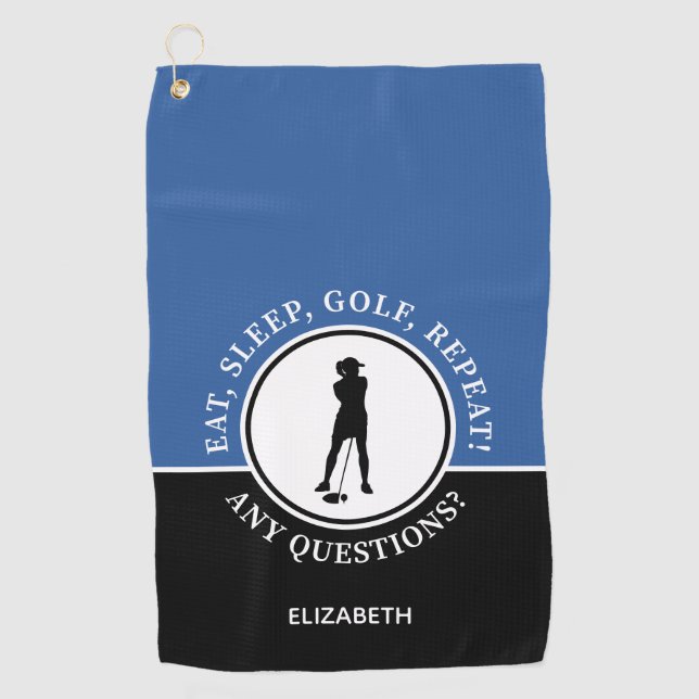 Custom Ladies Womens Golfer Fun Pro Sports Stylish Golf Towel (Front)
