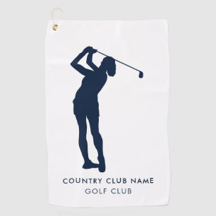 Custom Lady Golfer Country Club Members Swag Golf Towel