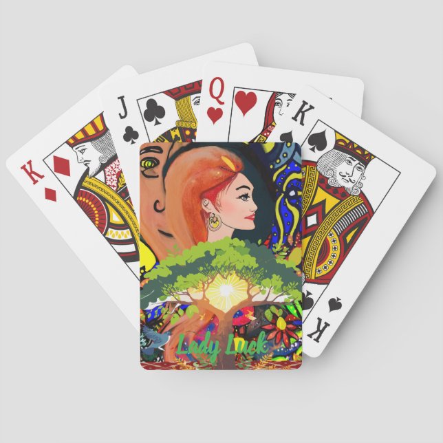 Custom Lady Luck Couple's Game Night  Playing Cards (Back)