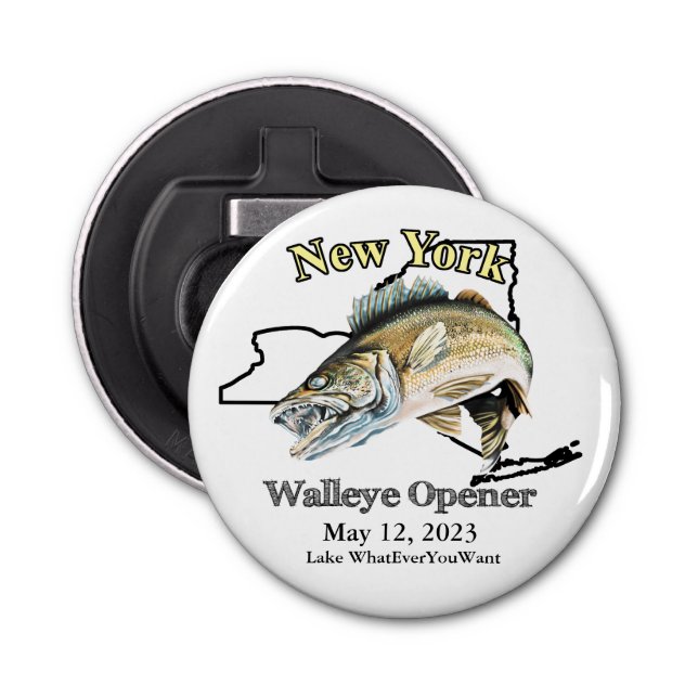  Custom Lake and Date New York Walleye Opener (Front)