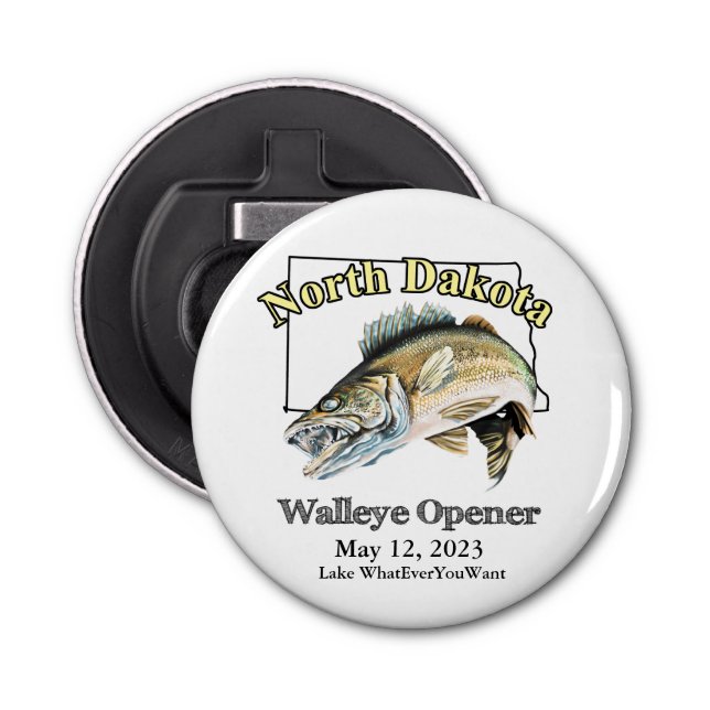  Custom Lake and Date North Dakota Walleye Opener (Front)