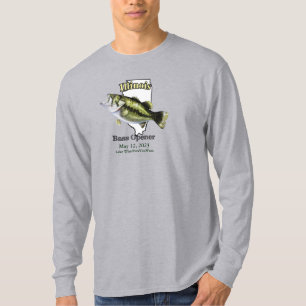 Custom Lake/Date Illinois Bass Opener Light T-Shirt
