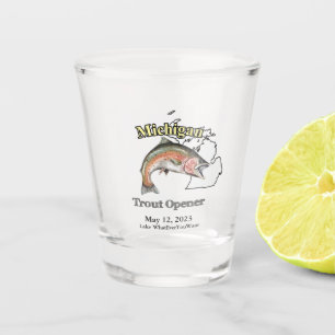 Custom Lake/Date Michigan Trout Opener Shot Glass
