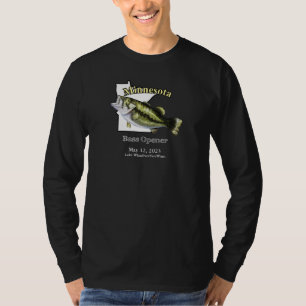 Custom Lake/Date Minnesota Bass Opener Dark T-Shirt