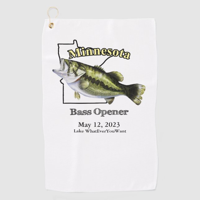 Custom Lake/Date Minnesota Bass Opener Towel (Front)