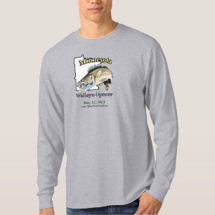 Custom Lake/Date Minnesota Walleye Opener T-Shirt