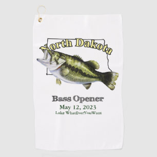Custom Lake/Date North Dakota Bass Fishing Towel