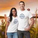Custom Lake House Cabin Nautical Anchor & Paddles T-Shirt<br><div class="desc">Head up to the lake wearing this personalised lake t-shirt!! A navy blue retro vintage logo design features a nautical anchor and paddles and three lines of custom text. Personalise with your lake name, town, city, family name, cottage name, date - whatever you'd like! Perfect for a day on the...</div>