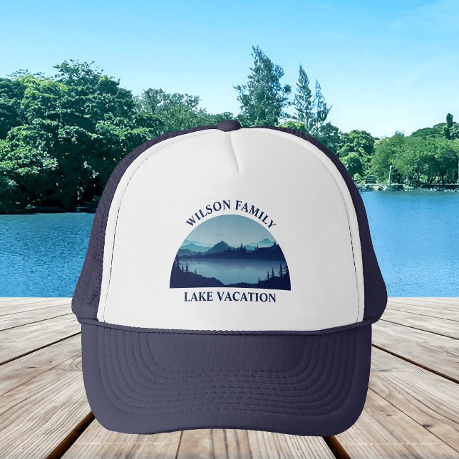 Custom Lake House Family Reunion Summer Vacation Trucker Hat (Creator Uploaded)