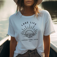 Custom Lake Life Sunset Minimalist Modern Boho
