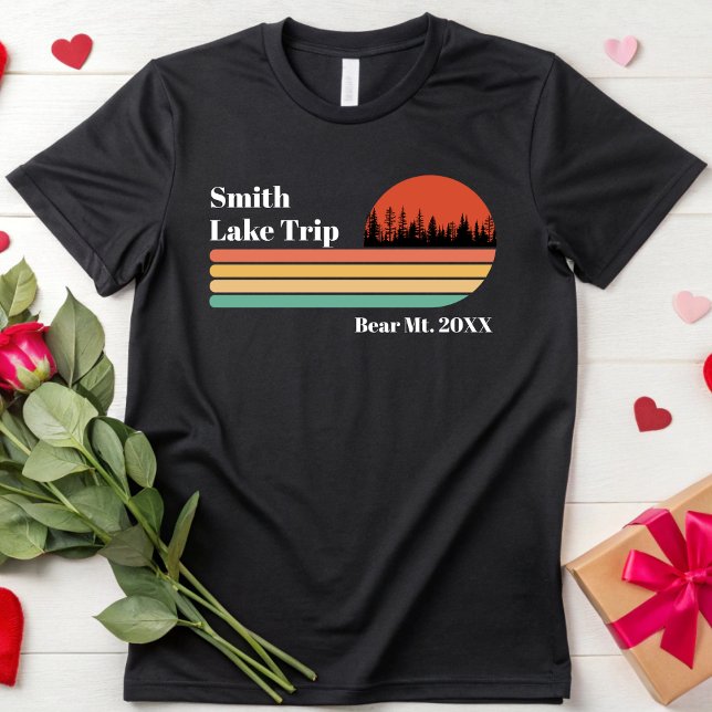 Custom Lake Trip Retro Family Vacation Camping T-Shirt (Creator Uploaded)