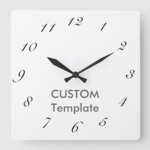Custom Large 10.75" Square Wall Clock ROUNDHAND