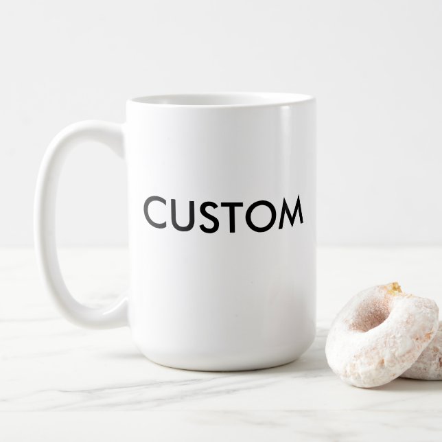 Custom Large 15oz Classic White Mug (With Donut)