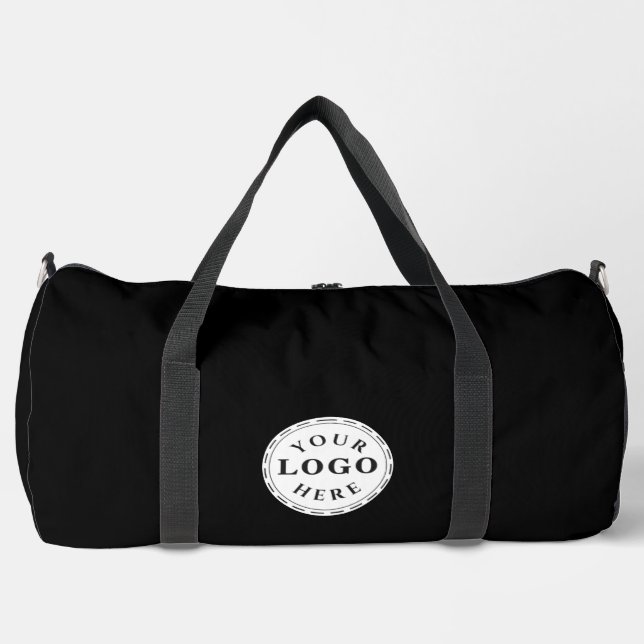 Custom Large Black Duffel Bag for Brand Promotion (Front)