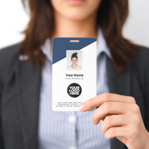 Custom Large Employee Photo, Bar Code, Name, Text ID Badge