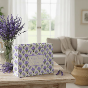 Custom Large Paper Bag with Lavender Pattern