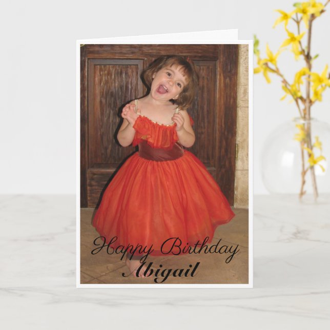 Custom Large Photo Daughter Birthday Card (Yellow Flower)