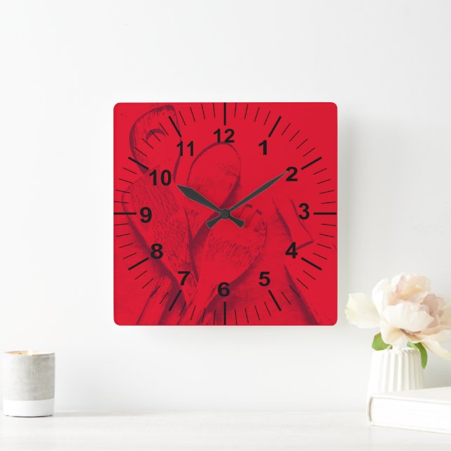 Custom Large Red Kitchen Wall Clock (Home)