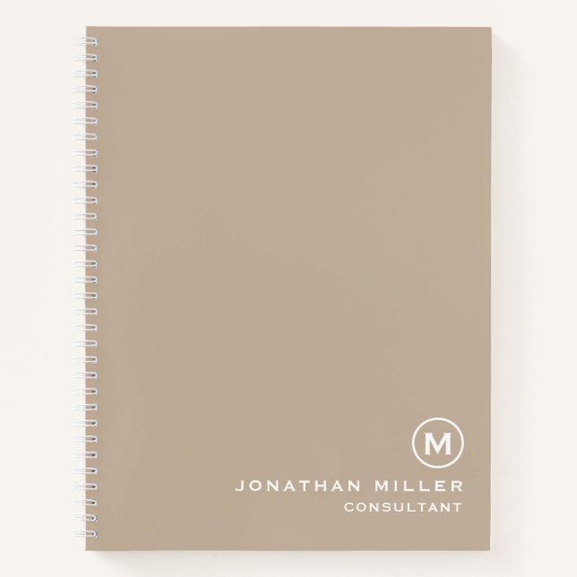 Custom Large Spiral Beige Hardcover 8.5" x 11" Notebook (Front)