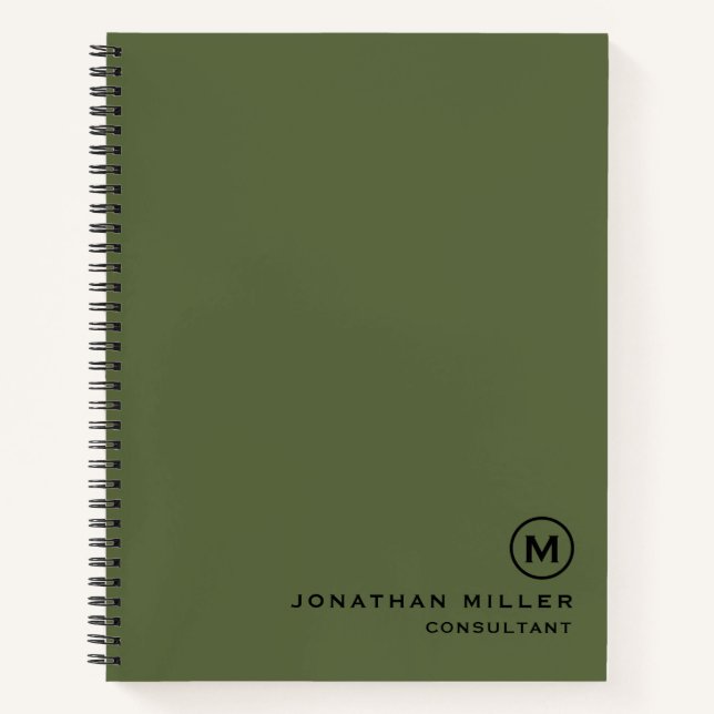 Custom Large Spiral Olive Hardcover 8.5" x 11" Notebook (Front)