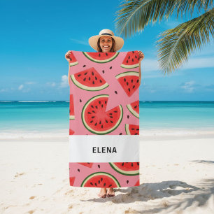 Custom Large Watermelon Graphic Beach Towel