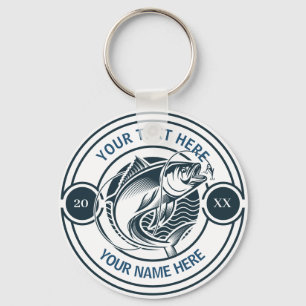 Custom Largemouth Bass Fishing Logo Key Ring