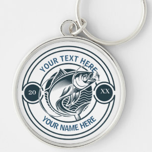 Custom Largemouth Bass Fishing Logo Key Ring