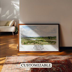 Custom Las Cruces Wall Art, New Mexico Poster
