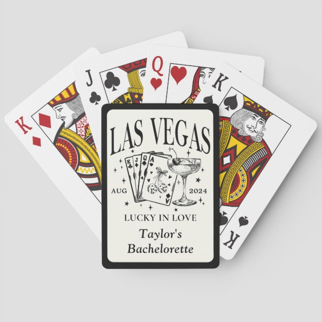 Custom Las Vegas Bachelorette Party Personalised P Playing Cards (Back)