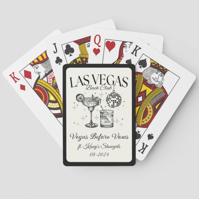 Custom Las Vegas Bachelorette Party Personalised Playing Cards (Back)