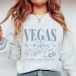 Custom Las Vegas Bachelorette Party Personalised Sweatshirt<br><div class="desc">Gear up for your Las Vegas bachelorette adventure with our Dusty Blue "Vegas Before Vows" Custom Las Vegas Bachelorette Party Personalised Crewneck Sweatshirt. This cosy and stylish sweatshirt is tailored for comfort and adds a touch of sophistication to your special weekend. Featuring a retro casino bach trip design integrated seamlessly...</div>