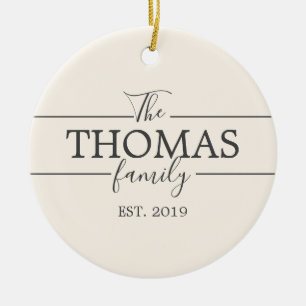 Custom Last Name First Christmas Gift Ornament