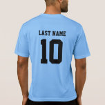 Custom Last Name Number Sports Jersey T-Shirt<br><div class="desc">Name and number are customisable so you can make this t-shirt as specific as you want it to be.</div>