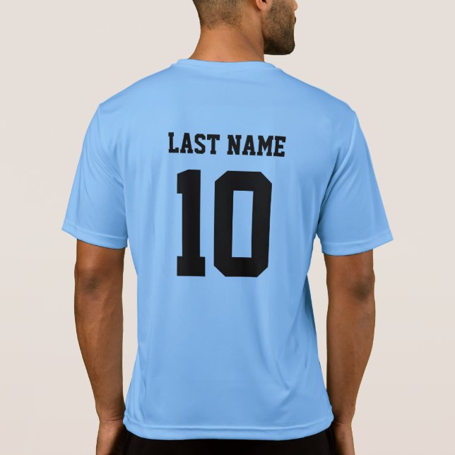 Custom Last Name Number Sports Jersey T-Shirt (Back)