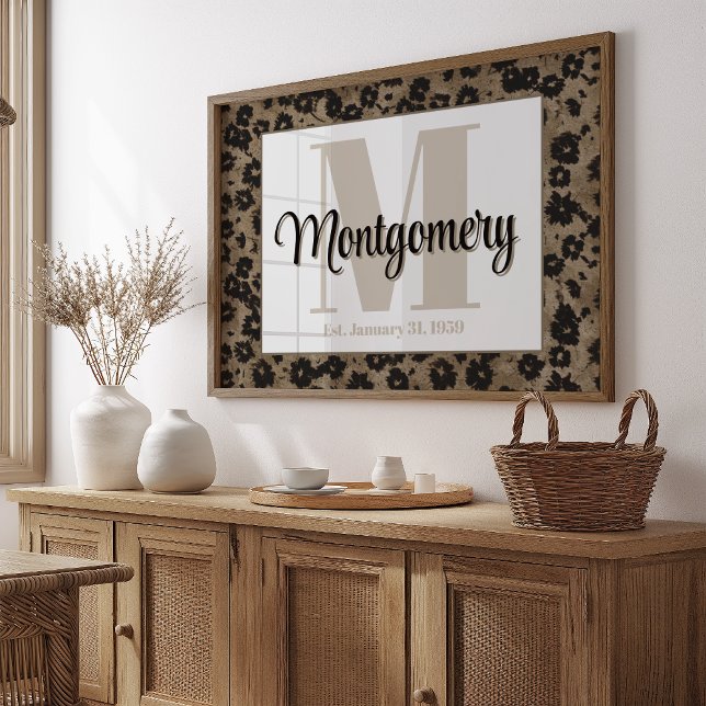 Custom Last Name Wall Art Print Est Wedding Gift   (Creator Uploaded)