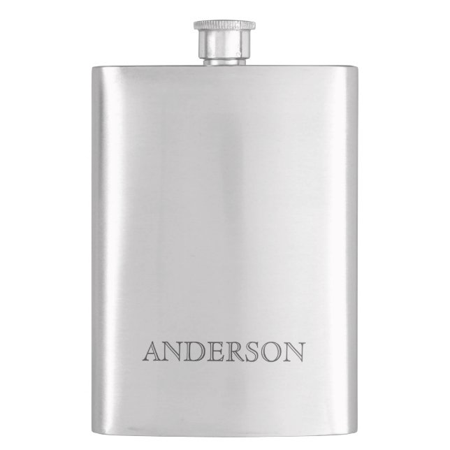 Custom Last Name Wedding Party Gift for Groomsmen  Hip Flask (Front)