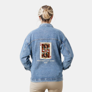Custom Last Rodeo Midwest Queen of Hearts Card Denim Jacket