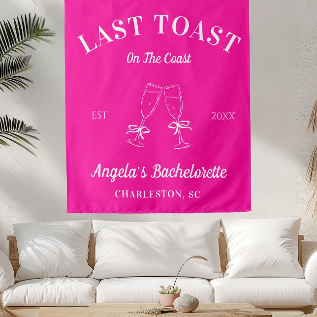 Custom Last Toast On The Coast Bachelorette Party Tapestry (Creator Uploaded)