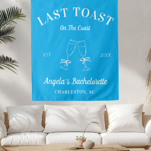 Custom Last Toast On The Coast Bachelorette Party Tapestry
