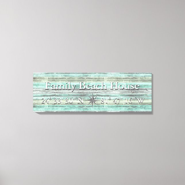 Custom Lattitude And Longitude Coastal Decor (Front)