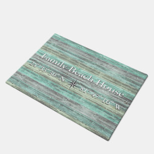 Custom Lattitude And Longitude Coastal Decor Doormat