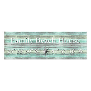 Custom Lattitude And Longitude Coastal Decor Photo Print