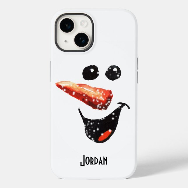Custom Laughing Snowman Face Case-Mate iPhone Case (Back)