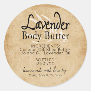 Custom Lavender Body Butter Classic Round Sticker