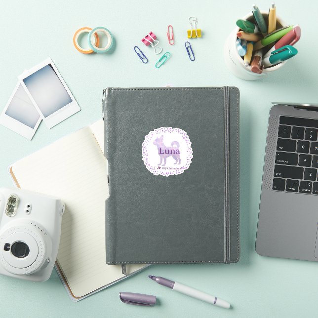 Custom lavender chihuahua Silhouette sticker (iPad Cover)