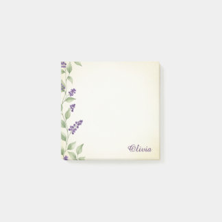 Custom Lavender Floral Watercolor Sticky Notes