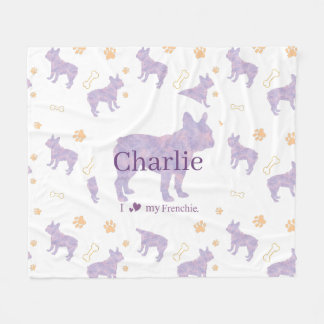 Custom lavender french bulldog Silhouette blanket